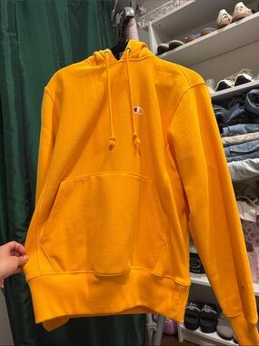 Champion Bright Orange Pullover Hoodie with Logo